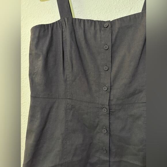 Theory Kayleigh Button Front Dress Navy Blue Goodlinen Sundress 10 - Picture 7 of 10